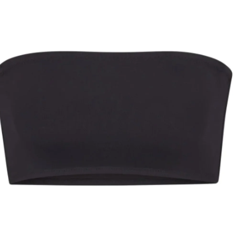 SKIMS Black Strapless Bandeau Bikini Top